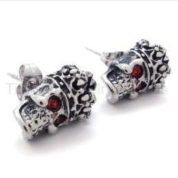 Røde Øjne Kronekranie Titanium Øreringe