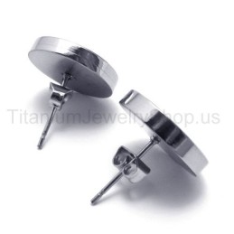 Graverede Sølv Titanium Øreringe