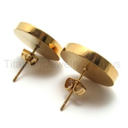 Graverede Guld Titanium Øreringe