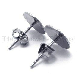 Sølv Simple Titanium Øreringe