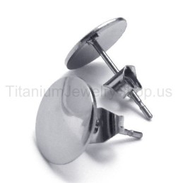 Sølv Simple Titanium Øreringe