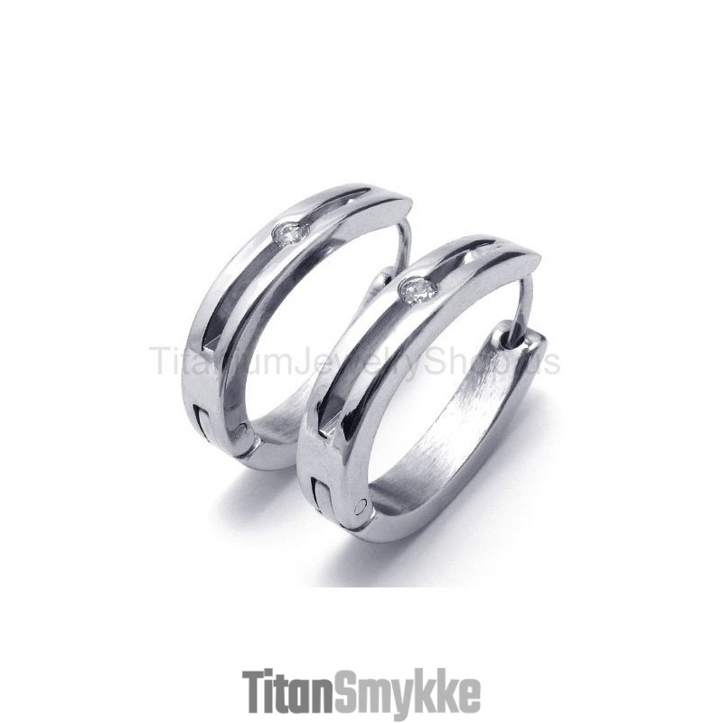 Sølv Smart Titanium Indlagte Diamantøreringe