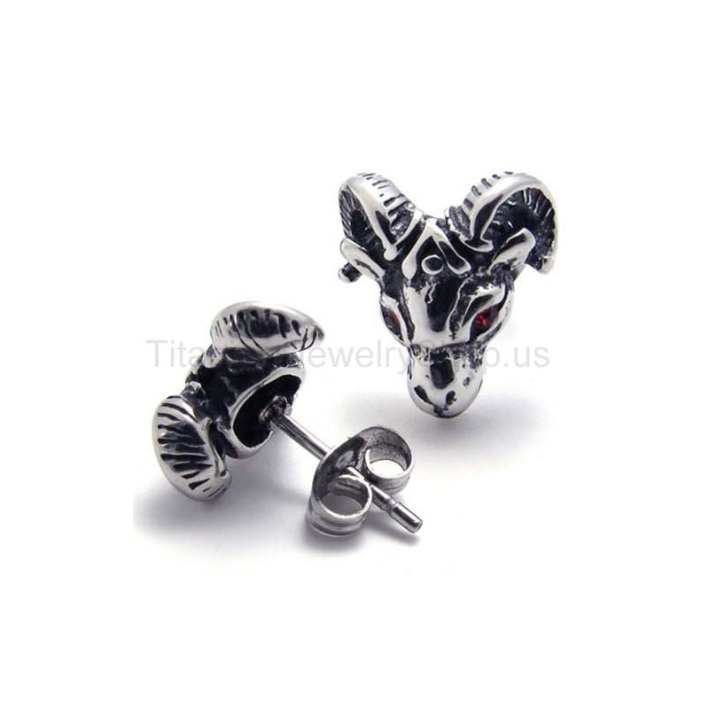 Røde Øjne Sheepshead Titanium Øreringe
