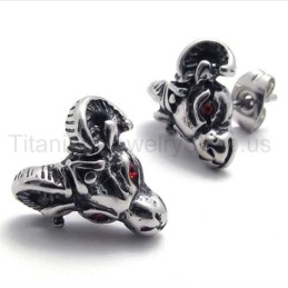 Røde Øjne Sheepshead Titanium Øreringe
