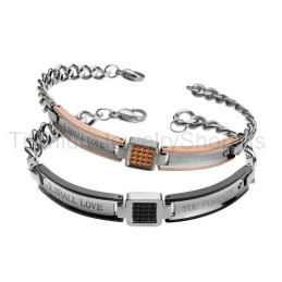 Jeg Vil Elske Dig For Evigt Titanium Lovers Armbånd