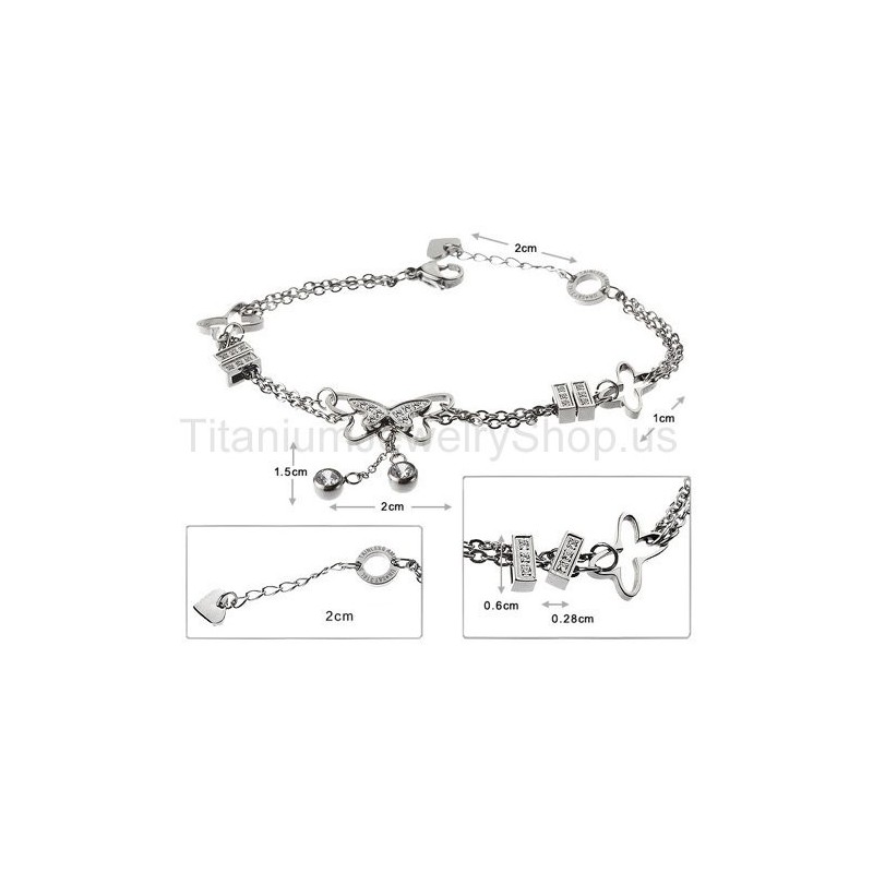 Flyvende Sommerfugl Titanium Armbånd Flyvende Sommerfugl Titanium Armbånd