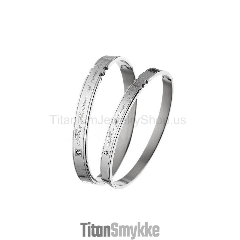 Flammen Af Vores Kærlighed Titanium Elskerarmbånd