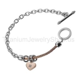 Kærlighedskabel Titanium Armbånd
