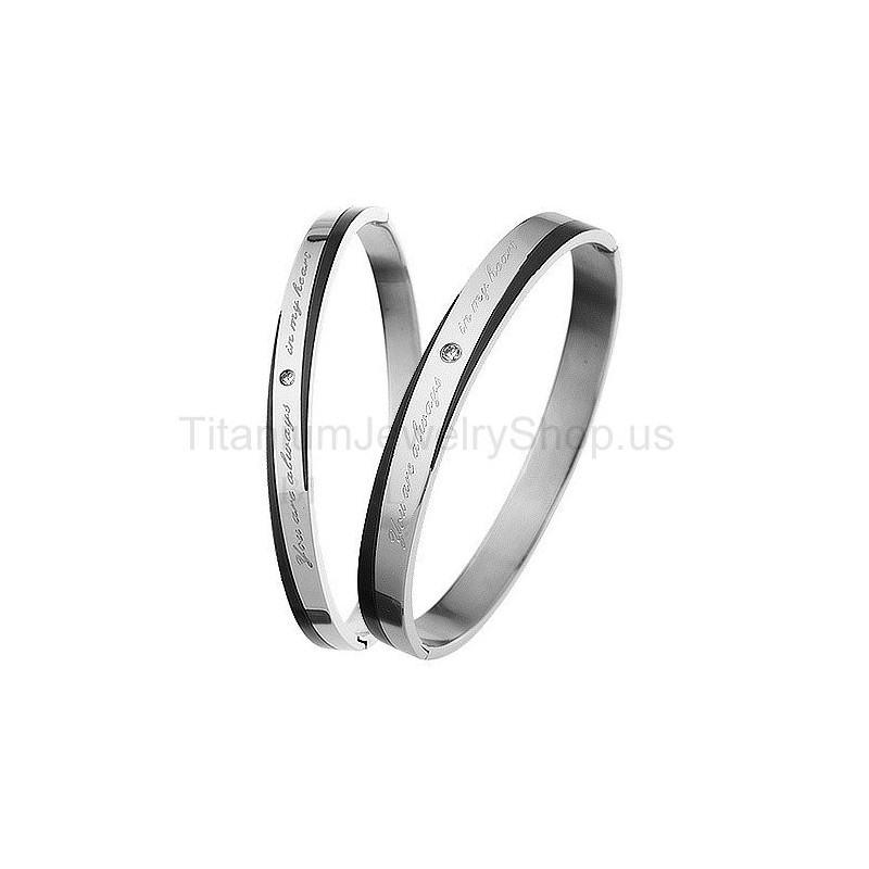 Du Er Altid I Mit Hjerte Titanium Elskerarmbånd Du Er Altid I Mit Hjerte Titanium Elskerarmbånd