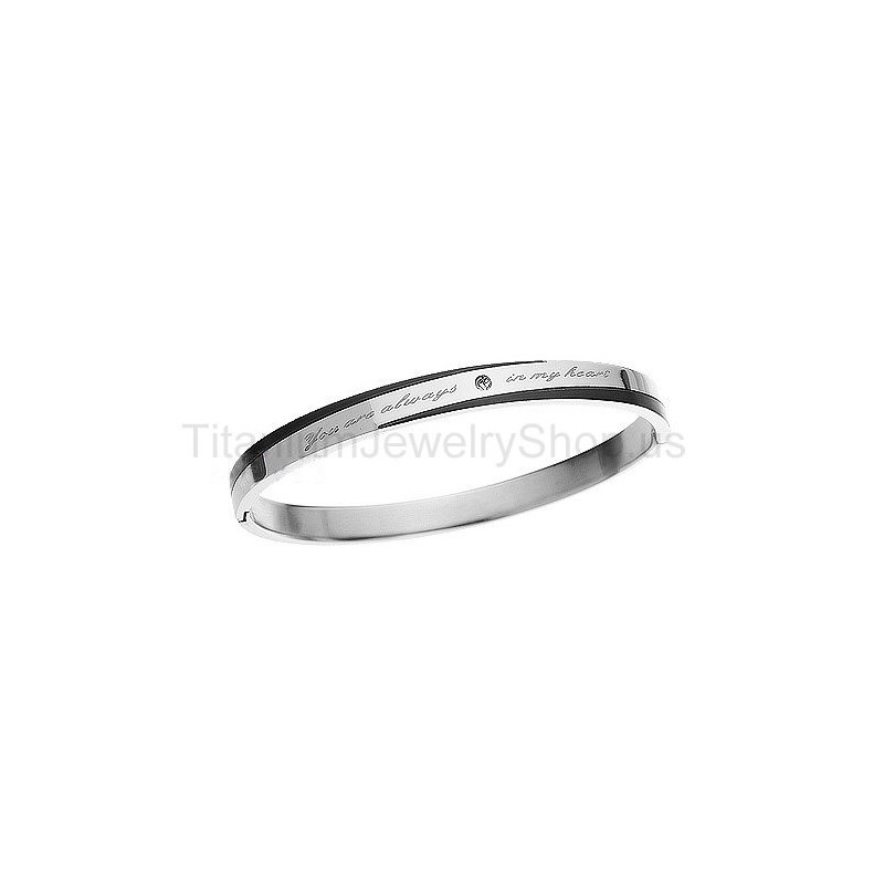 Du Er Altid I Mit Hjerte Titanium Armbånd