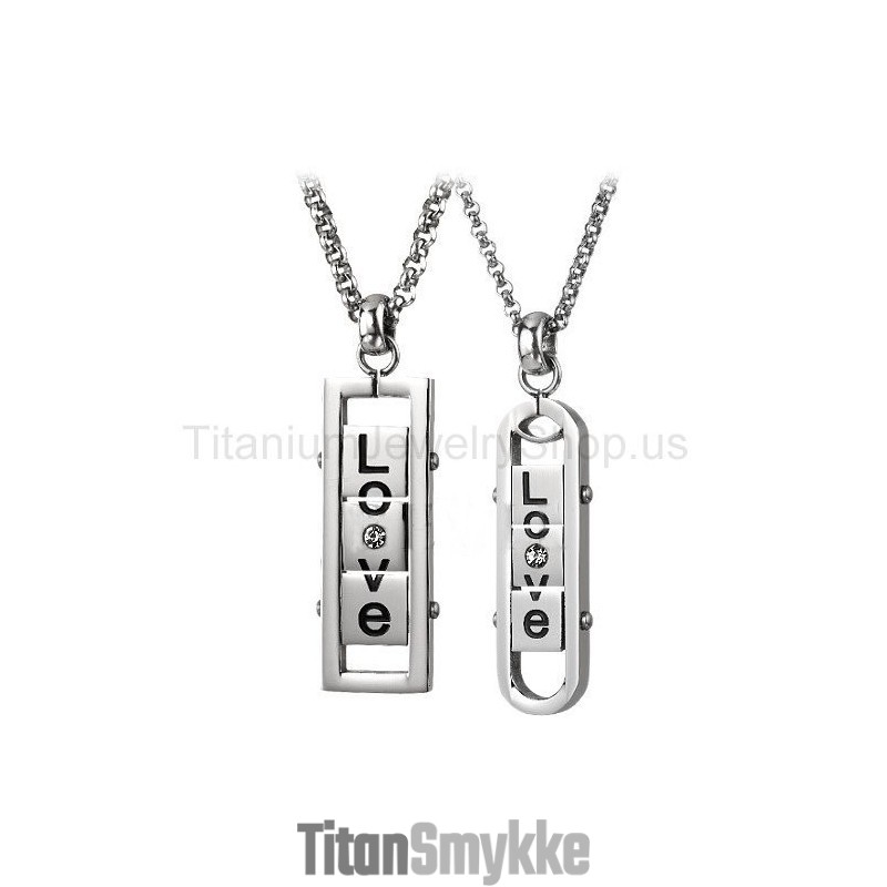 Drejelige "Love" Titanium Elskervedhæng