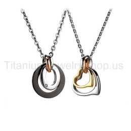 To Cirkler Titanium Elskervedhæng