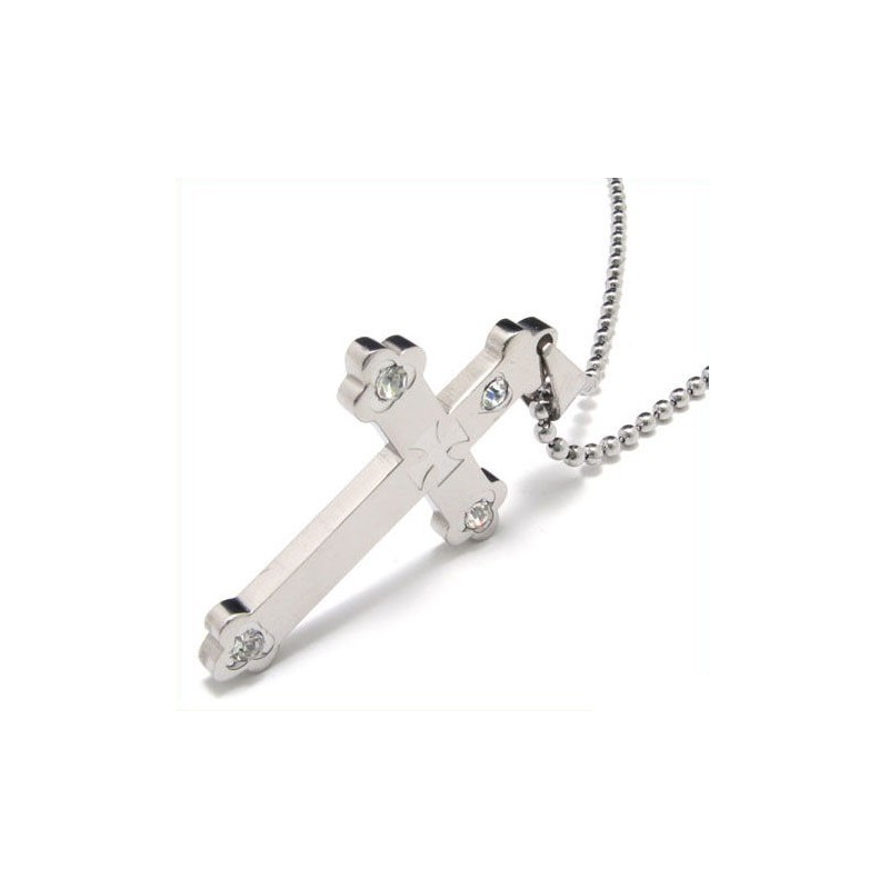 Cool Man Sølv Kors Ren Titanium Vedhæng Gave