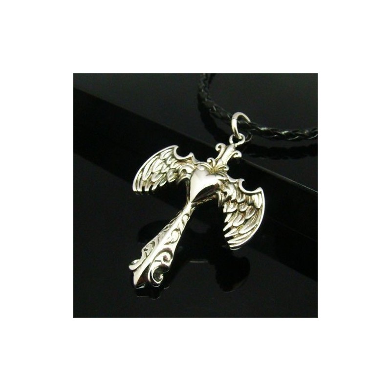 Cool Man Angle Wing Cross Pure Titanium Halskæde Vedhæng Gave