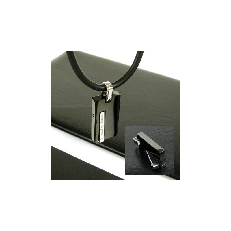 Mandlig 'Only Love' Halskædevedhæng Med Ædelsten Og Ren Titanium