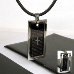 Unik Mand Sort Kors Bibel Ren Titanium Vedhæng
