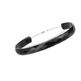 Sorte Wolfram Højglanspolerede Pararmbånd C896
