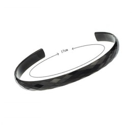 Sorte Wolfram Højglanspolerede Pararmbånd C896