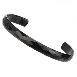 Sorte Wolfram Højglanspolerede Pararmbånd C896