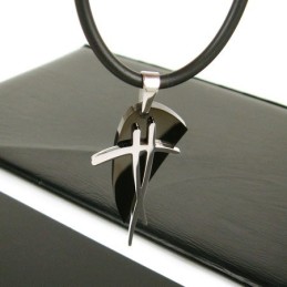 Sutra Man Sort Symbol Titanium Stål Vedhæng Halskæde Gave