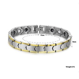 Wolfram Sølv Hvedelink Armbånd Med Belægning 18 Karat Guld C933