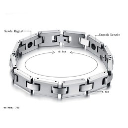Wolfram Sølv H-Link Magnetisk Energi Sundhedsarmbånd C748