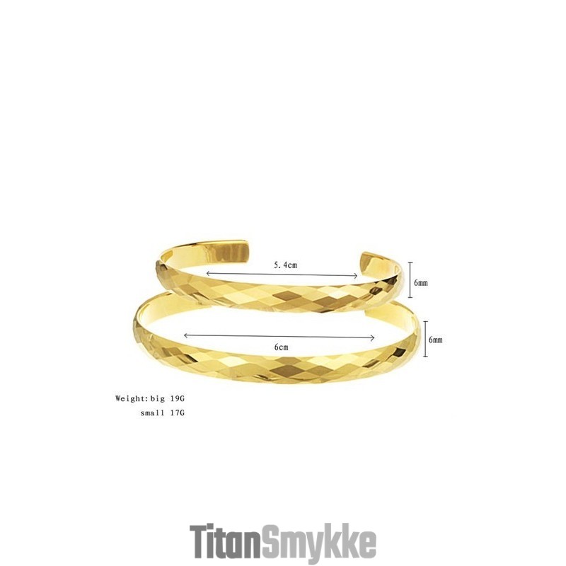 Højglanspoleret Wolframguld Armbånd Med Indviklet, Facetteret Design Og Pararmbånd C893