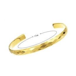 Højglanspoleret Wolframguld Armbånd Med Indviklet, Facetteret Design Og Pararmbånd C893