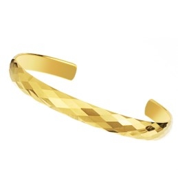 Højglanspoleret Wolframguld Armbånd Med Indviklet, Facetteret Design Og Pararmbånd C893