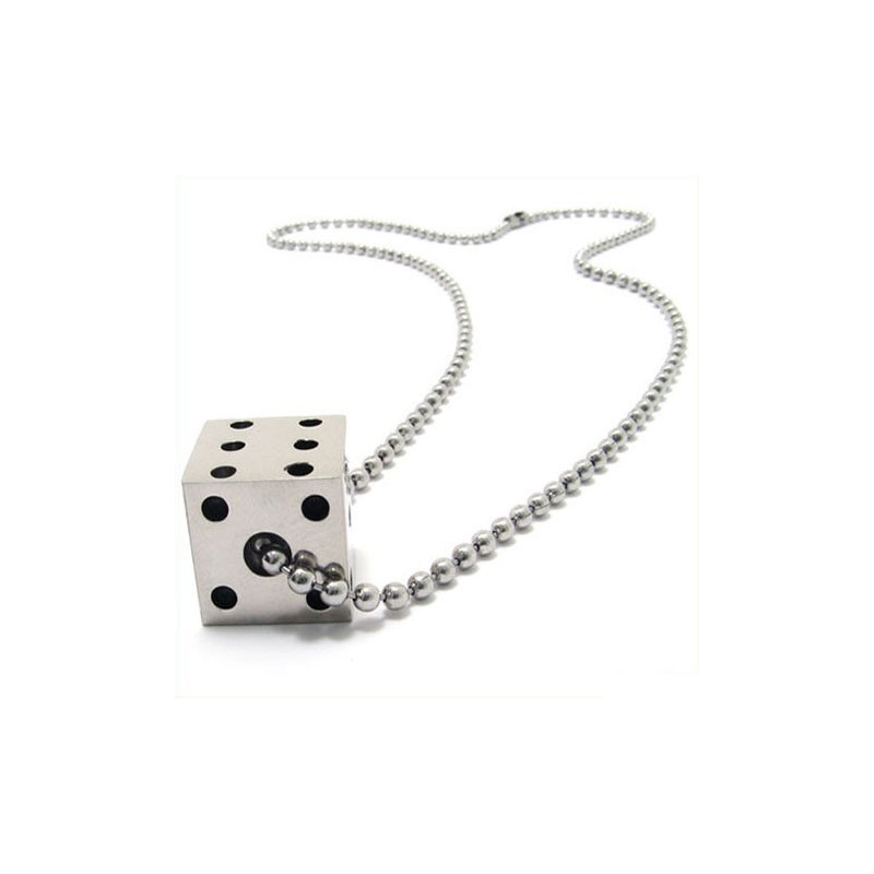 Cool Man Solid Dice Pure Titanium Halskæde Vedhæng