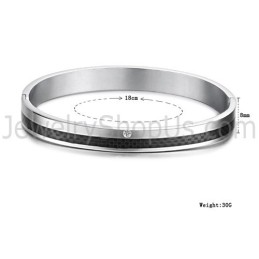 Tatanium Rosaguld Og Sort Gitter Pararmbånd Med Rhinsten C746