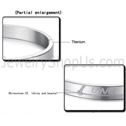 Tatanium "Love" Pararmbånd Med Rhinsten C874