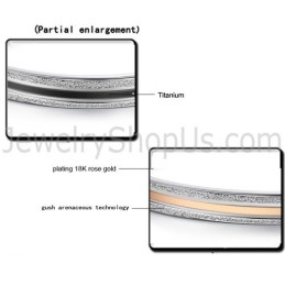 Tatanium Rosaguld Og Sorte Pararmbånd C869