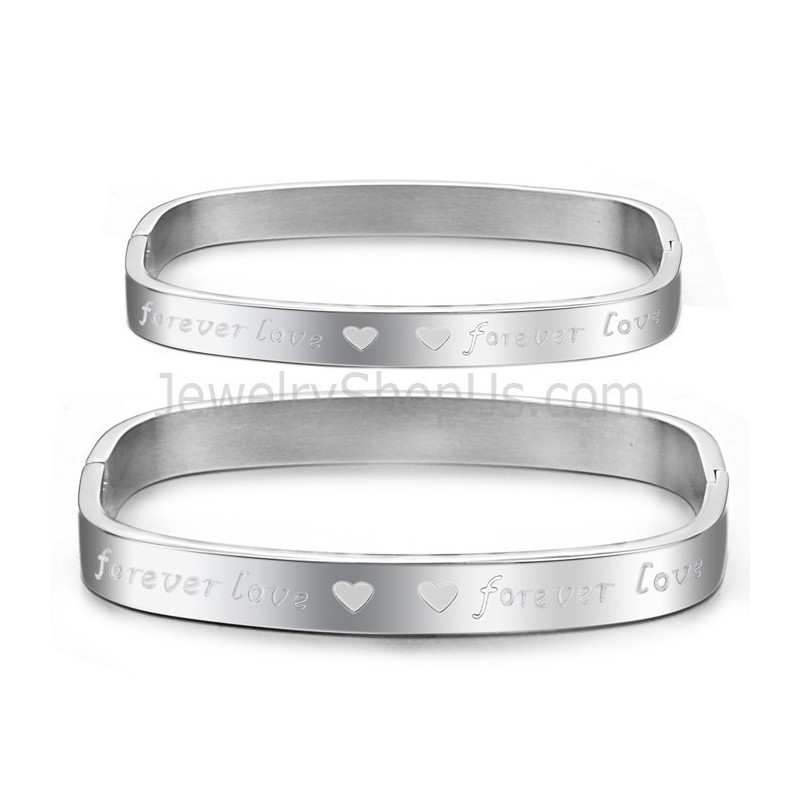 Tatanium Firkantede "Foreverlove" Pararmbånd C865