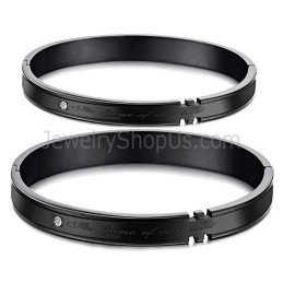 Tatanium Pararmbånd Med Rhinsten (Sort, Rosaguld) C731