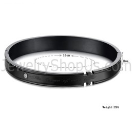 Tatanium Pararmbånd Med Rhinsten (Sort, Rosaguld) C731