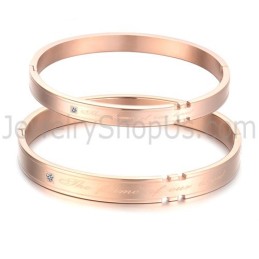 Tatanium Pararmbånd Med Rhinsten (Sort, Rosaguld) C731