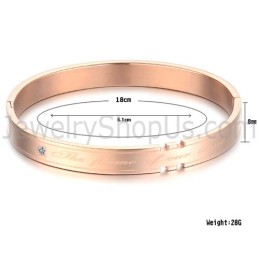 Tatanium Pararmbånd Med Rhinsten (Sort, Rosaguld) C731
