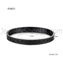 Tatanium Sorte Stjerner Pararmbånd C863