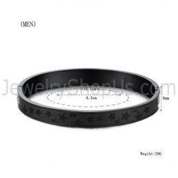 Tatanium Sorte Stjerner Pararmbånd C863