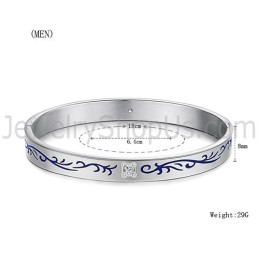 Tatanium Pararmbånd Med Blå Blomster C858
