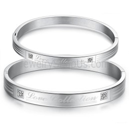 Tatanium "Love Collection" Pararmbånd Med Rhinsten C849