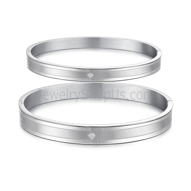 Tatanium "Ture Love Forever" Pararmbånd Med Rhinsten C861 Tatanium "Ture Love Forever" Pararmbånd Med Rhinsten C861