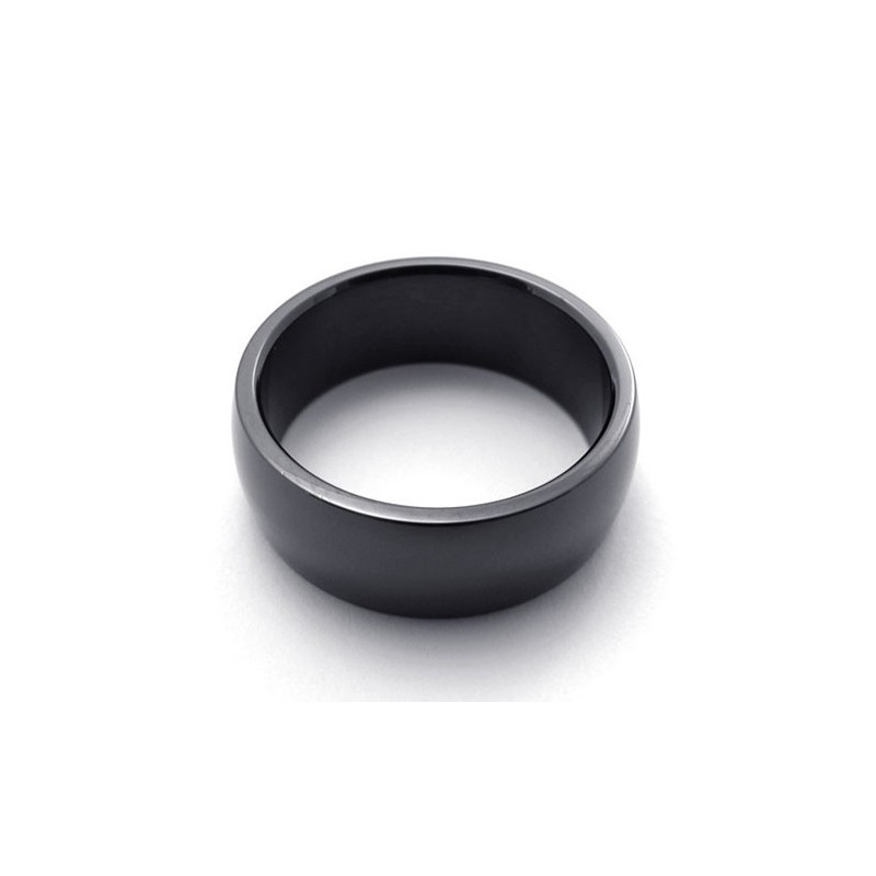 Poleret Sort Titaniumring