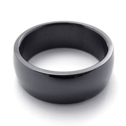 Poleret Sort Titaniumring
