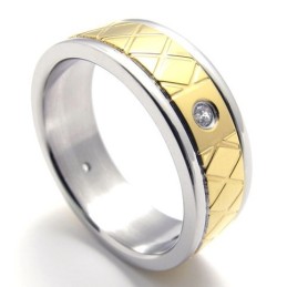 Guld Diamant Titanium Ring