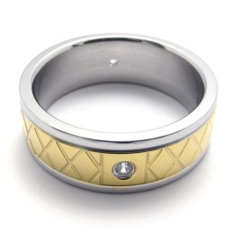 Guld Diamant Titanium Ring