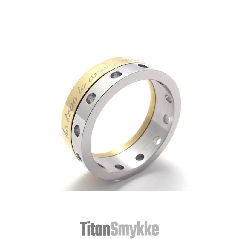 Halvguld Titaniumring Halvguld Titaniumring