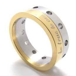 Halvguld Titaniumring
