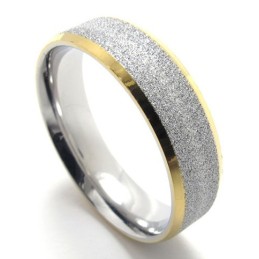 Titaniumring Med Guldaccentperle